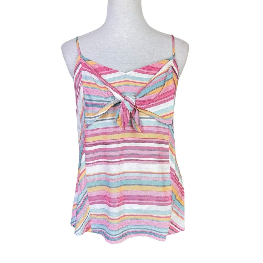 Miss Me NWT Multicolor Stripe Tie Knot Relaxed Cami Tank Top